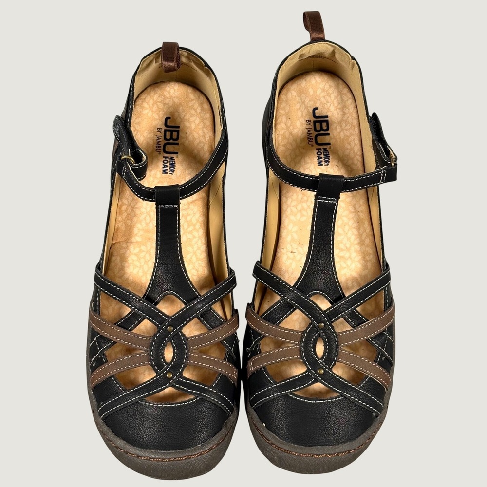JBU by Jambu Dove Mary Jane Flat Memory Foam Black Earth Size 11 US 43 China